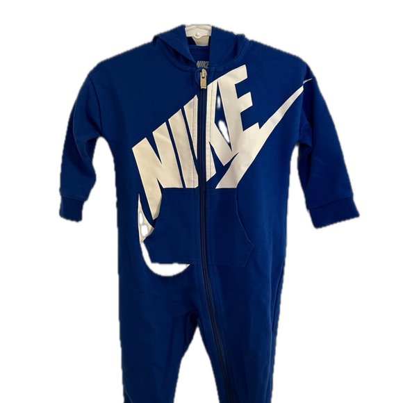 12M Hooded Zip Up Nike Romper - Picture 1 of 3